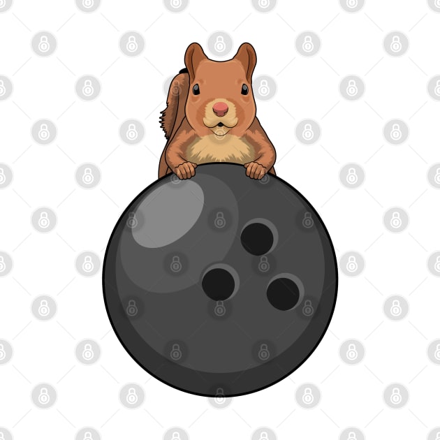 Squirrel at Bowling with Bowling ball by Markus Schnabel