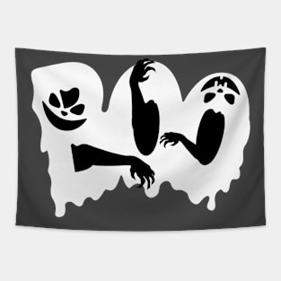 HALLOWEEN GHOSTS BOO SCARY FACES Tapestry