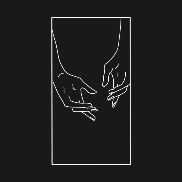Minimalist White Line Hands by TheDoodlemancer