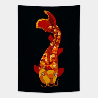 Red and Yellow Koi Fish Tapestry