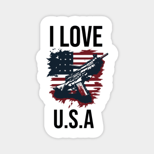 I love usa independence day typography design Magnet