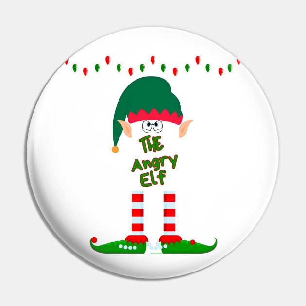 The Angry Elf Christmas Pin by FunGraphics