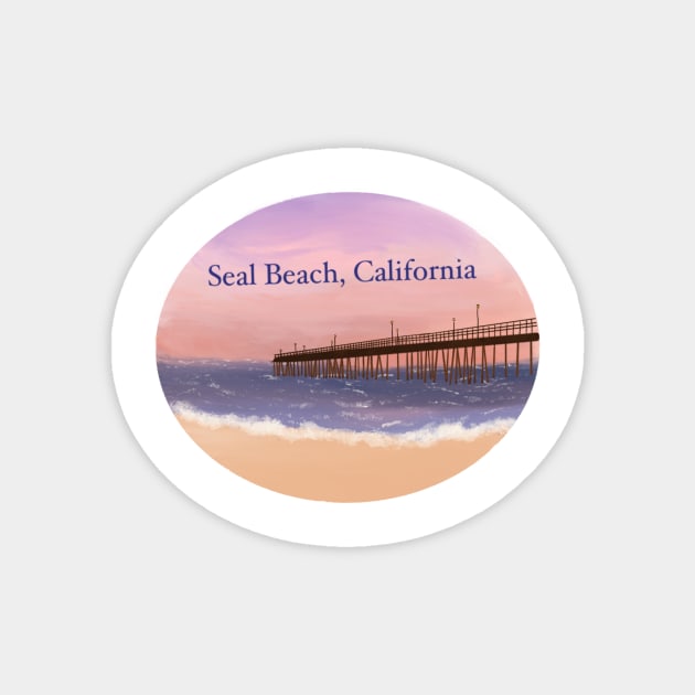 Seal Beach Pier California Magnet by avadoodle