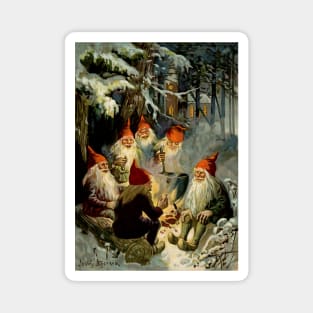 “Campfire Cooking” Christmas Elves by Jenny Nystrom Magnet