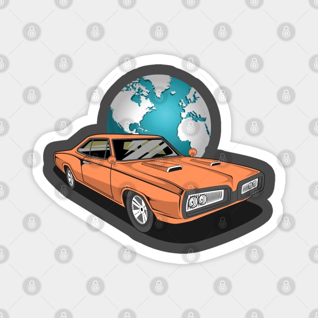 CHARGER CLASSIC GLOBE Magnet by Automotive_King