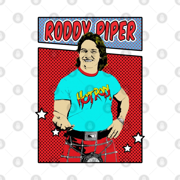 Roddy Piper Pop Art Comic Style by Flasher