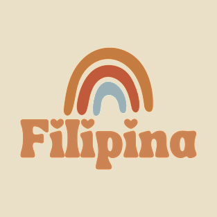 Filipina Pinoy Pride with cute earth color rainbow T-Shirt