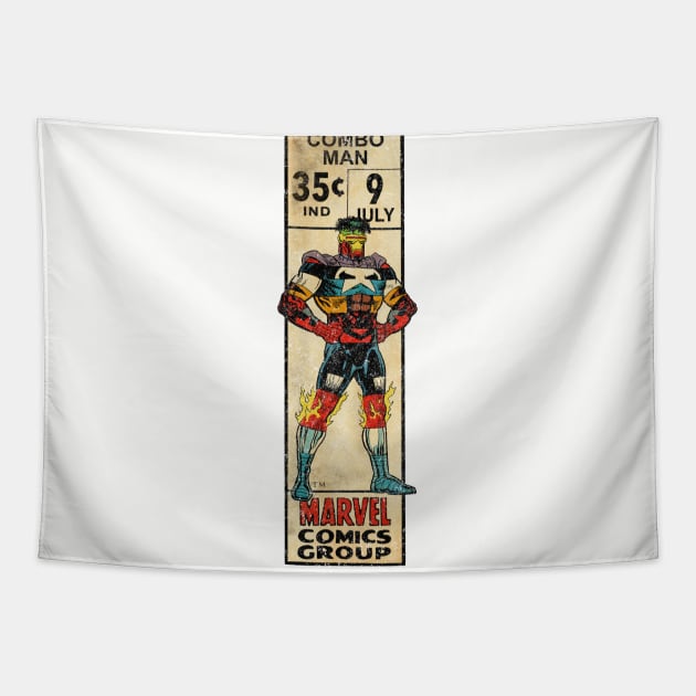 Combo Man corner box Tapestry by ThirteenthFloor