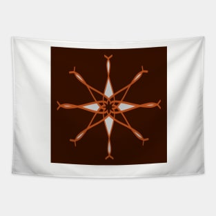 Compass rose - Warm Orange Tapestry