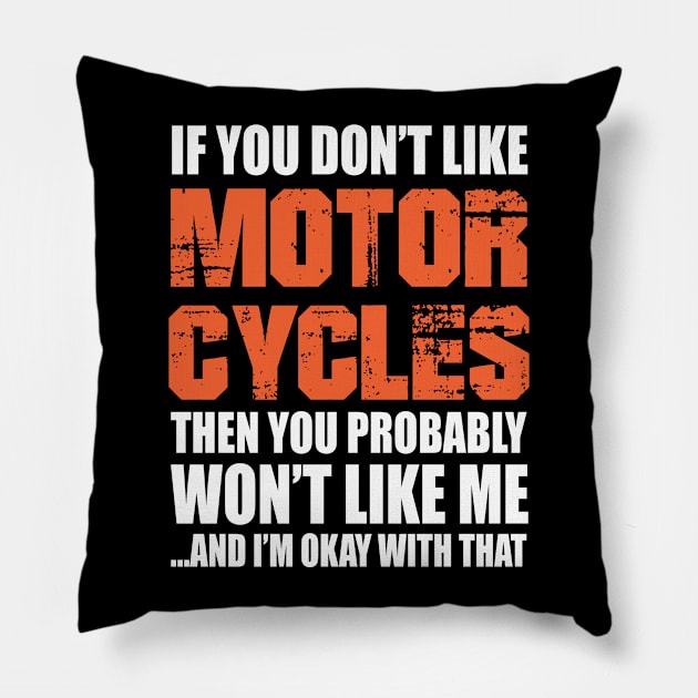 Funny Motorcycle Gift idea For Husband Pillow by divawaddle