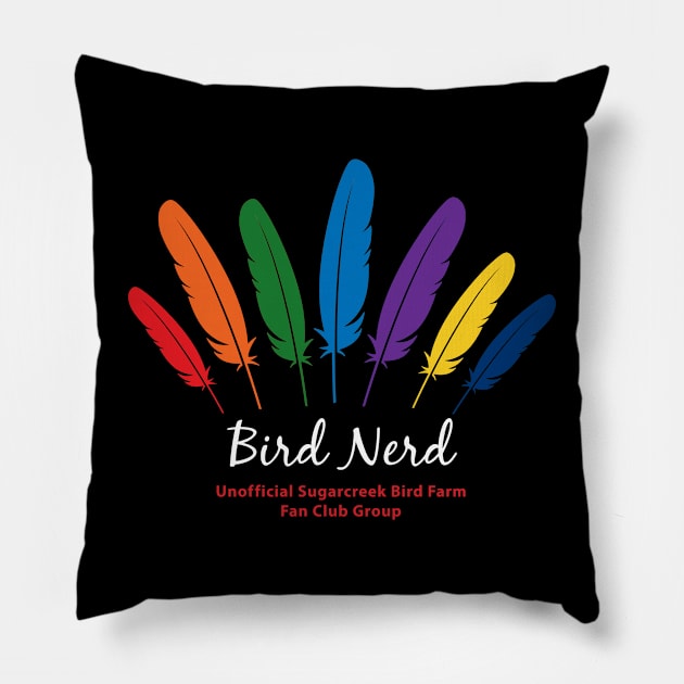 Bird Nerd 2 - white type Pillow by Just Winging It Designs