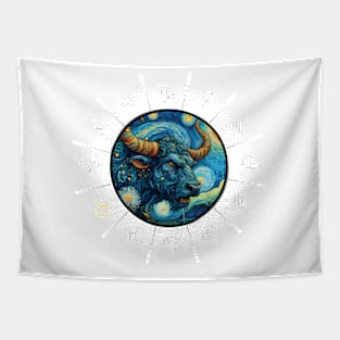 ZODIAC Taurus - Astrological TAURUS - TAURUS - ZODIAC sign - Van Gogh style - 5 Tapestry