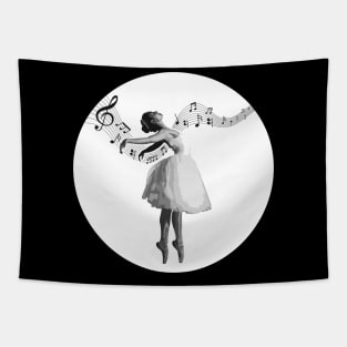 Ballerina Dancer, Black & White Tapestry