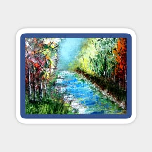 Semi abstract river scape 2 Magnet