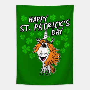 Happy St. Patrick's Day 2022 Unicorn Irish Shamrocks Tapestry