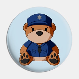 Police Teddy Bear Pin