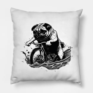 Pug Bike Life Pillow