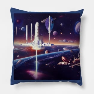 Interplanetary Spaceport Pillow