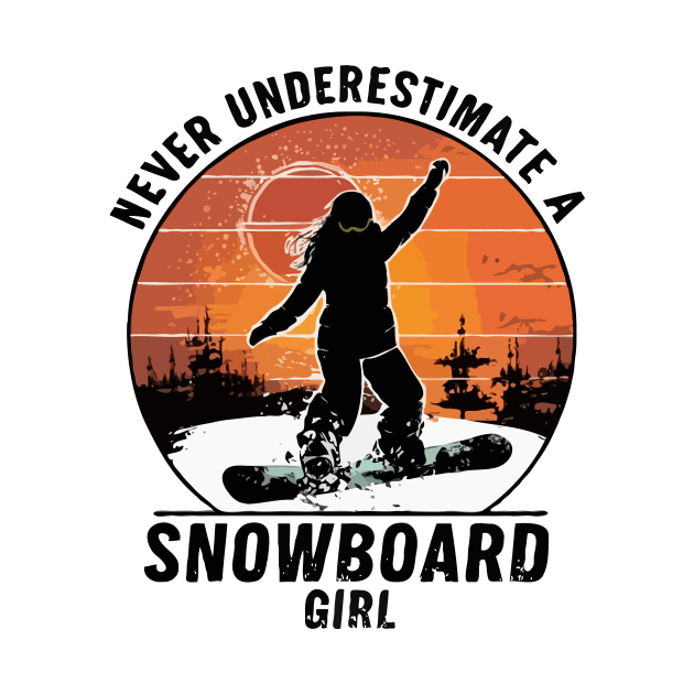 Never Underestimate A Snowboard Girl, Retro by Chrislkf