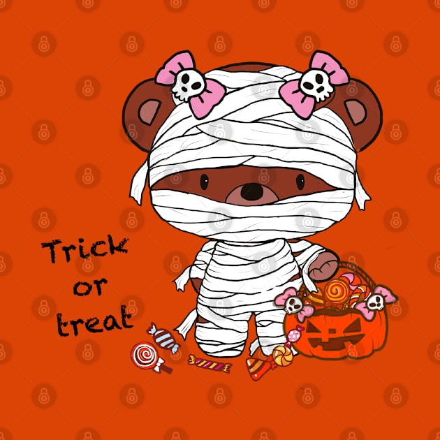 Trick Or Treat Mummy Bear by  Big Foot Shirt Shop