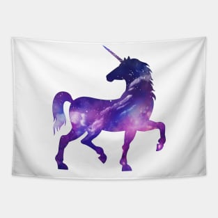 Watercolor cosmic galaxy unicorn Tapestry