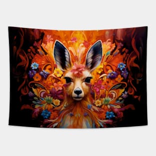 Fantasy Floral Deer Art Tapestry