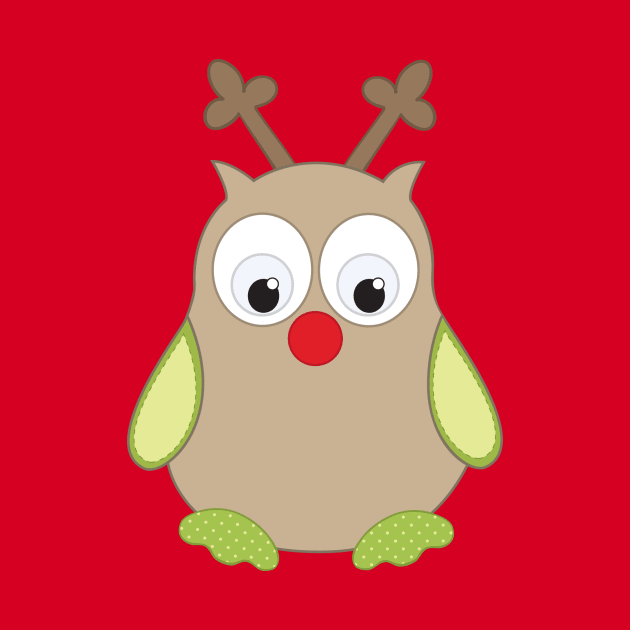 Cute Owl Reindeer by painteddreamsdesigns