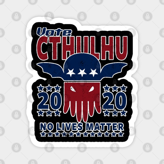 VOTE CTHULHU 2020 - CTHULHU AND LOVECRAFT Magnet by Tshirt Samurai