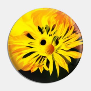 Sunflower Retro Artificial Intelligence Arts Pin