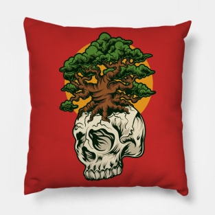 Rout Skull Illustration Pillow