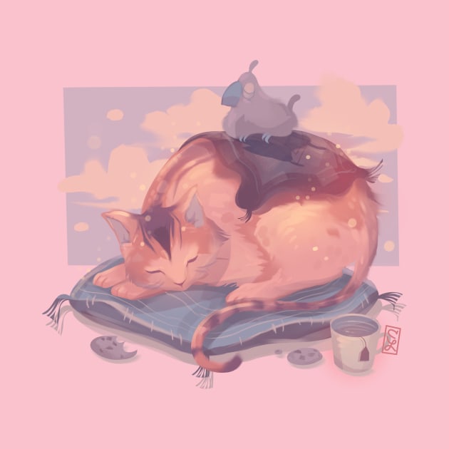 Sleepy Cat by Claire Lin