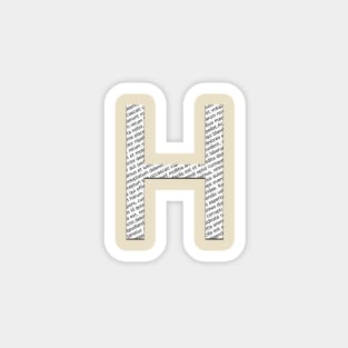 H Typographic monogram cutout Magnet