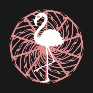 Minimalist flamingo in a pink swirl T-Shirt