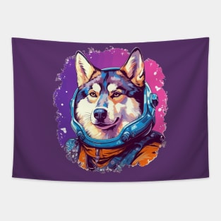 Husky Astronaut: Exploring the Cosmos Tapestry