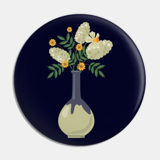 Vintage vase with yellow flowers Pin