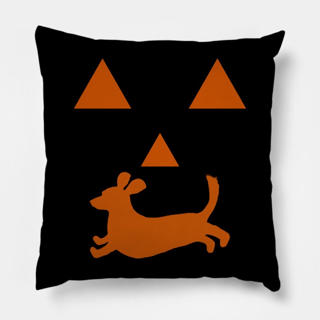 Dach-o-lantern Pillow by Forever Pawsome