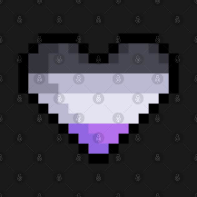 Pixel Asexual Flag Heart by rafagars