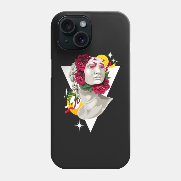 Antique Bust with Flowers Phone Case by Vecster