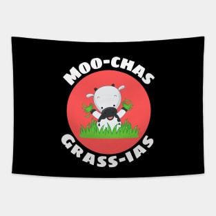 Moo-chas Grass-ias | Cow Pun Tapestry