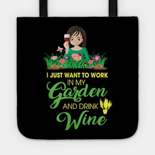 Gardener Gift I Love Garden And Drink Wine Gardening Tote