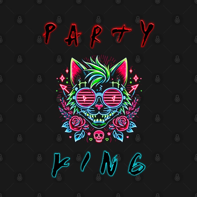 Party King - Neon Cat V2 by Ryo Li