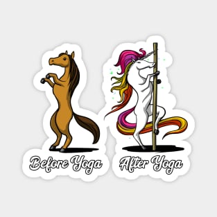 Unicorn Before And After Yoga Pole Dancing Magnet