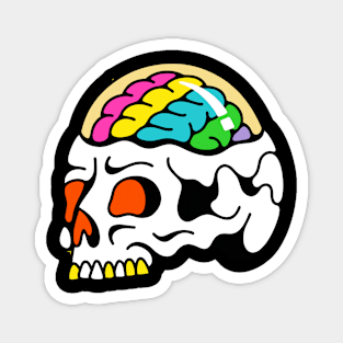 Skull and brain rainbow Magnet