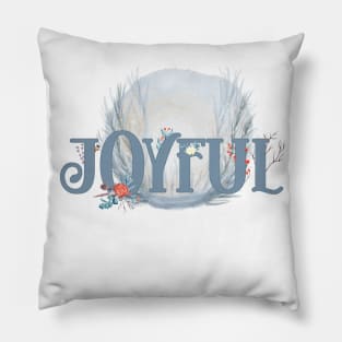 Joyful Winter Woodland Pillow