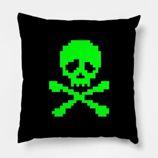 Neon Green Punk Skull Pillow