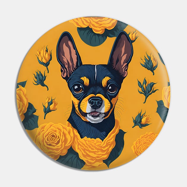 Dogs, Toy Terrier and flowers, dog, seamless print, style vector (yellow flowers & Toy Terrier #1) Pin by xlhombat