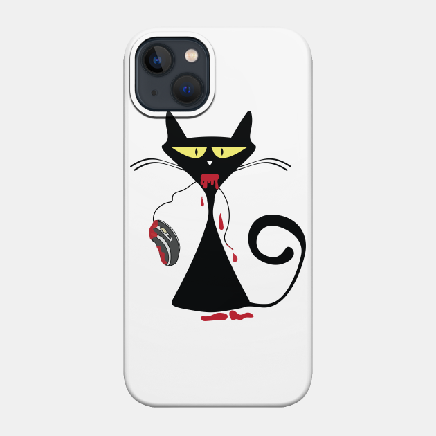 Red Blood Cat with Computer Mouse - Catshirt - Phone Case