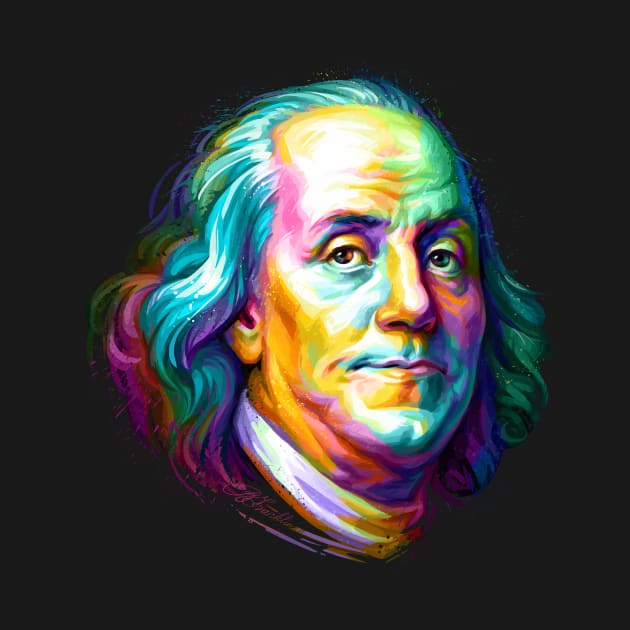 Benjamin Franklin Colorful Portrait by stonemask