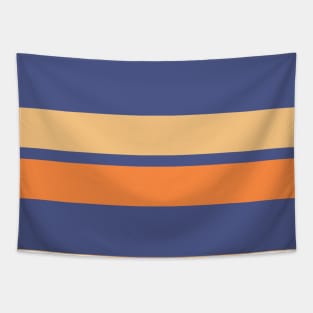 A delightful palette of Purple Navy, White, Sandy, Rajah and Royal Orange stripes. Tapestry