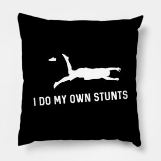 I Do My Own Stunts Track & Field Funny Runner Pillow